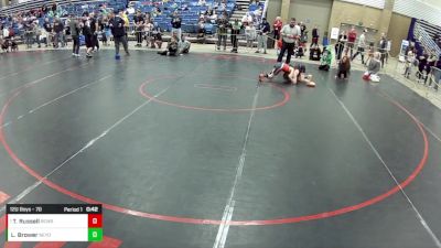 12U Boys - 70 lbs Semis - Tate Russell, ReZults Wrestling vs Lincoln Brower, New York