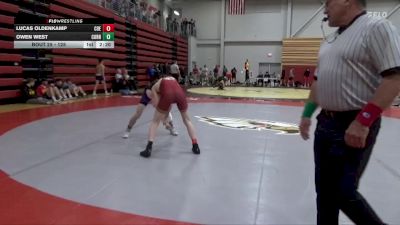 125 lbs Champ. Round 1 - Owen West, Cornell College vs Lucas Oldenkamp, Coe