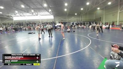 140 lbs Cons. Round 1 - Oliver Balmforth, Aviator Wrestling Club vs Krew Jessop, Millville