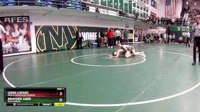 120 lbs Champ. Round 1 - John LoFaso, Padua Franciscan (Parma) vs Brayden Ager, Oak Harbor