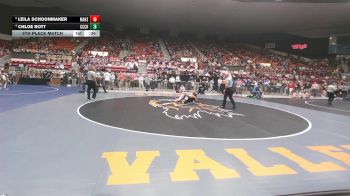 110 lbs 5th Place Match - Chloe Rott, Clay Center Community HS vs Leila Schoonmaker, Marysville HS