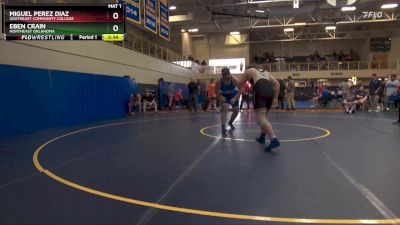 285 lbs Champ. Round 2 - Eben Crain, Northeast Oklahoma vs Miguel Perez Diaz, Southeast Community College