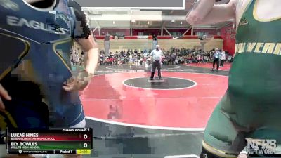 217 lbs Champ. Round 3 - Lukas Hines, Berean Christian High School vs Ely Bowles, Willits High School