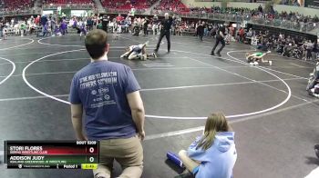89 lbs Cons. Semi - Stori Flores, Gering Wrestling Club vs Addison Judy, Ashland-Greenwood Jr Wrestling