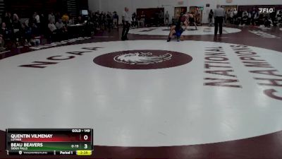 149 lbs Cons. Round 3 - Quentin Vilmenay, Luther vs Beau Beavers, Sioux Falls