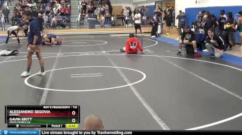 113 lbs Champ. Round 1 - Gavin Britt, Santa Monica Hs vs Alessandro Segovia, Downey