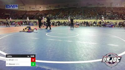 100 lbs Consi Of 8 #1 - Celes Oliver, Honey Badgers Wrestling Club vs Piper Weaver, Open Mats