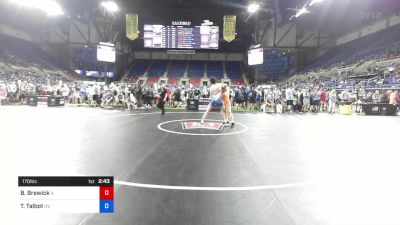 170 lbs Cons 64 #2 - Brady Brewick, Illinois vs Trayle Talbot, Nevada