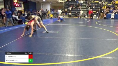 172 lbs Quarterfinal - Jackson Raker, Williamsport vs Wyatt Kramer, Central Mountain