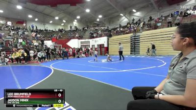 49 lbs Cons. Round 1 - Leo Brumfield, Avon Wrestling Club vs Jaxson Minix, One On One