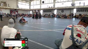 82 lbs Round 2 (6 Team) - Kyra Dyer, Indiana INFERNO GOLD vs Jasmine Anderson, Mikey`s Melk Monsters