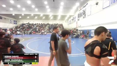 150 lbs Cons. Round 2 - Angel Valenzuela, Downey Highschool Wrestling vs Adrian Zarate, Tustin High School Wrestling