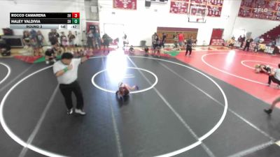 43 lbs Round 3 - Rocco Camarena, SoCal Hammers vs Haley Valdivia, SoCal Hammers