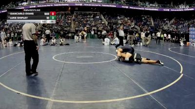 4A 190 lbs Cons. Semi - Giancarlo Evans, William Amos Hough High School vs Luke Shipley, Weddington High School