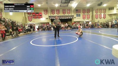 73 lbs Semifinal - Cash Bayer, Broken Arrow Wrestling Club vs Riot Smith, Buck Pride Wrestling