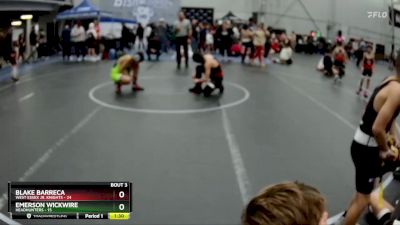 110 lbs Placement (4 Team) - Blake Barreca, West Essex Jr. Knights vs Emerson Wickwire, Headhunters