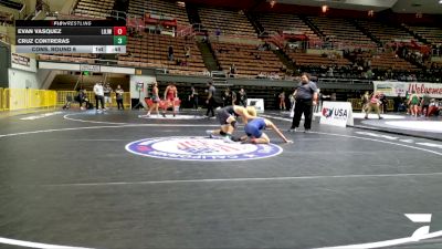 Cadet Boys Lower - 138 lbs Cons. Round 6 - Evan Vasquez, Lion Of Judah Wrestling Academy vs Cruz Contreras