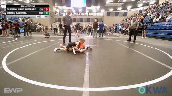 49 lbs Rr Rnd 3 - Cliffton Cruz Sheppard, Kingfisher YellowJackets vs Jensen Bagwell, Cowboy Wrestling Club