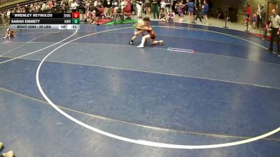50 lbs 1st Place Match - Wrenley Reynolds, 208 Badgers Wrestling Club vs Sarah Emmett, Uintah Wrestling