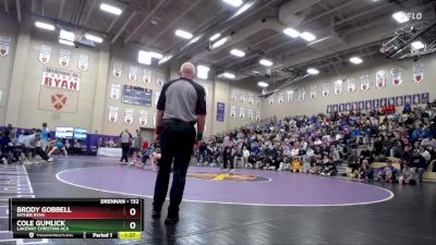 132 lbs Semifinal - Cole Gumlick, Lakeway Christian Aca vs Brody Gobbell, Father Ryan