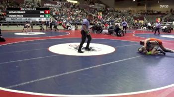 4A 120 lbs 1st Place Match - Logan Miller, GRAVETTE HIGH SCHOOL vs Jared Hooe, Shiloh Christian School