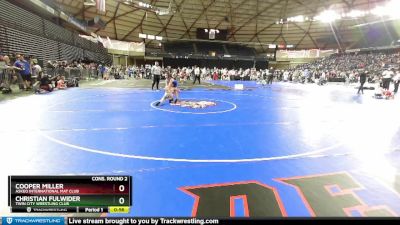 77 lbs Cons. Round 2 - Christian Fulwider, Twin City Wrestling Club vs Cooper Miller, Askeo International Mat Club