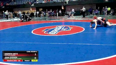 4A-138 lbs Cons. Round 2 - Andrew Dietz, Heritage-Catoosa vs John Dodson, Benedictine Military School