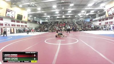 150 lbs Champ. Round 1 - Sergio Macias, Sahuarita High School vs Jason Ferren, Hamilton High School