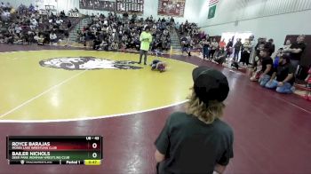 43 lbs 3rd Place Match - Royce Barajas, Moses Lake Wrestling Club vs Bailer Nichols, Deer Park Ironman Wrestling Club