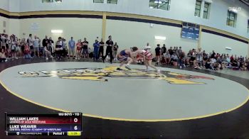 113 lbs Champ. Round 2 - William Lakes, Legends Of Gold Wrestling vs Luke Weaver, Central Indiana Academy Of Wrestling