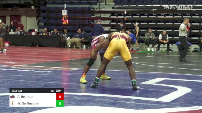197 lbs Quarterfinal - Azeem Bell, Rider vs Kordell Norfleet, Arizona State