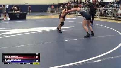 143 lbs Cons. Semi - Bella Amaro, Southern Oregon University vs Charlize Jewell, Vanguard