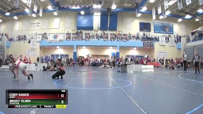 126 lbs Cons. Round 3 - Cody Dance, Rigby vs Brody Olsen, Syracuse