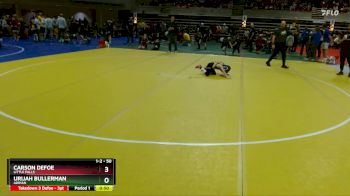 50 lbs Quarterfinal - Carson Defoe, Little Falls vs Urijah Bullerman, Adrian