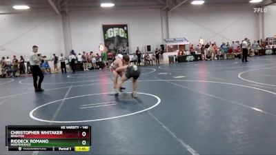 140 lbs Cons. Round 3 - Christopher Whitaker, Brighton vs Riddeck Romano, Independence