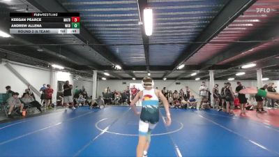 84 lbs Round 2 (6 Team) - Andrew Allena, Wrecking Crew Black vs Keegan Pearce, Mat Assassins Red