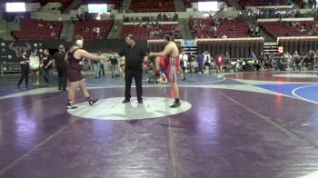 285 lbs Cons. Round 1 - Braydan Ryan, Unattached vs James Whitcomb, Browning Indians Wrestling