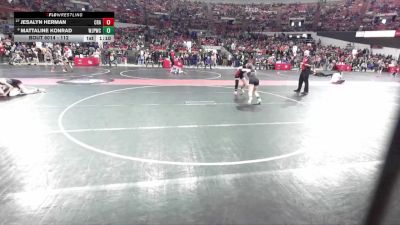 112 lbs Champ. Round 1 - Jesalyn Herman, Crandon vs Mattaline Konrad, Wilmot Jr. Panthers Wrestling Club