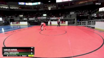 107 lbs Champ. Round 2 - Jessa Hernandez, Gila Ridge High School vs Harlee Harker, River Valley High School