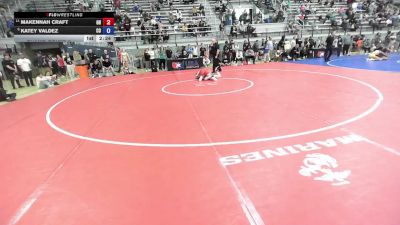 U20 Women - 50 lbs Champ. Round 3 - Makennah Craft, OH vs Katey Valdez, CO