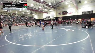 145 lbs Cons. Round 5 - Bailey Maldonado, Beaumont vs Isabella Perez, Palm Desert