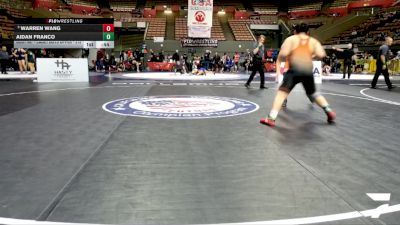 Cadet Boys Upper - 215 lbs Cons. Semis - Warren Wang vs Aidan Franco