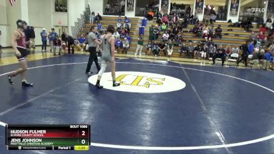 128 lbs Quarterfinal - Jens Johnson, Prattville Christian Academy vs Hudson Fulmer, Elmore County School