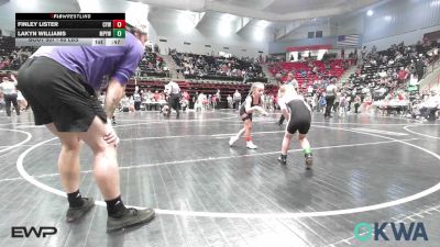60 lbs Quarterfinal - Finley Lister, Coweta Tiger Wrestling vs Lakyn Williams, Mannford Pirate Youth Wrestling