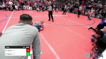 67 lbs Quarterfinal - Braxtyn Taylor, Clinton Youth Wrestling vs Daniel Rojas, Team Tulsa Wrestling Club