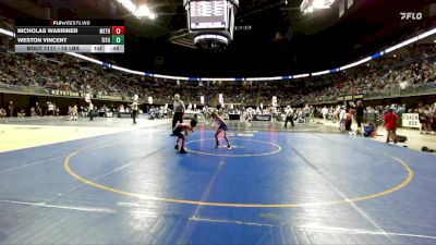 74 lbs Round Of 32 - Nicholas Warriner, Methacton vs Weston Vincent, Titusville