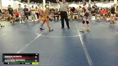 92 lbs Round 3 (4 Team) - Dawson McGrath, CTWHALES vs Alesandro Restrepo, Vougar`s Honors