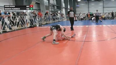 84 lbs Round 2 - 10:45am Saturday - Maddox Plembeck, POWA vs Owen Runge, Minnesota Funky Singlets