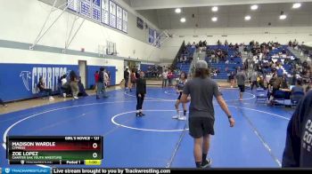 121 lbs Cons. Round 3 - Madison Wardle, Cypress vs Zoe Lopez, Charter Oak Youth Wrestling