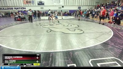 100 lbs 1st Place Match - Genesis Cambron, Hanford vs Ula Young, Hazen (Girls)